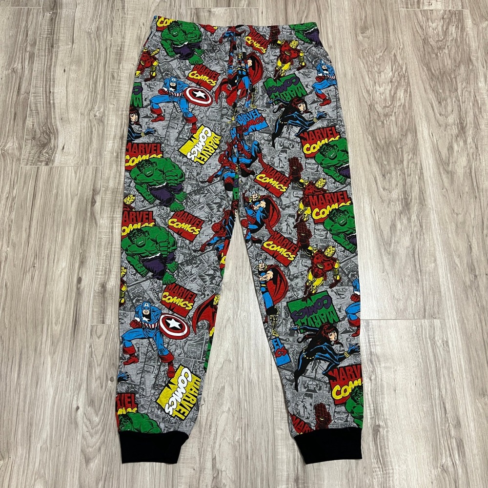 Marvel Comics Vintage Style AOP Lounge Pant Mens Size Large Hulk Captain America